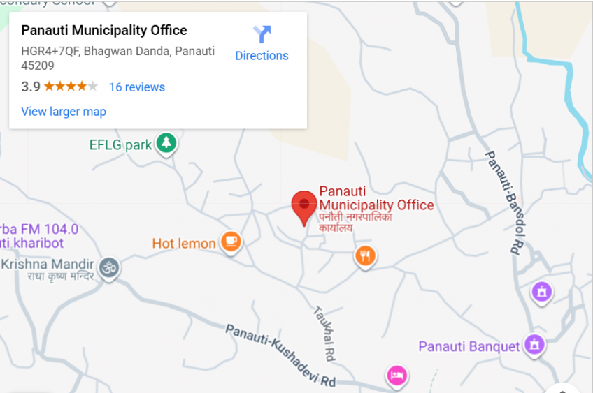 Panauti Municipality Google Map